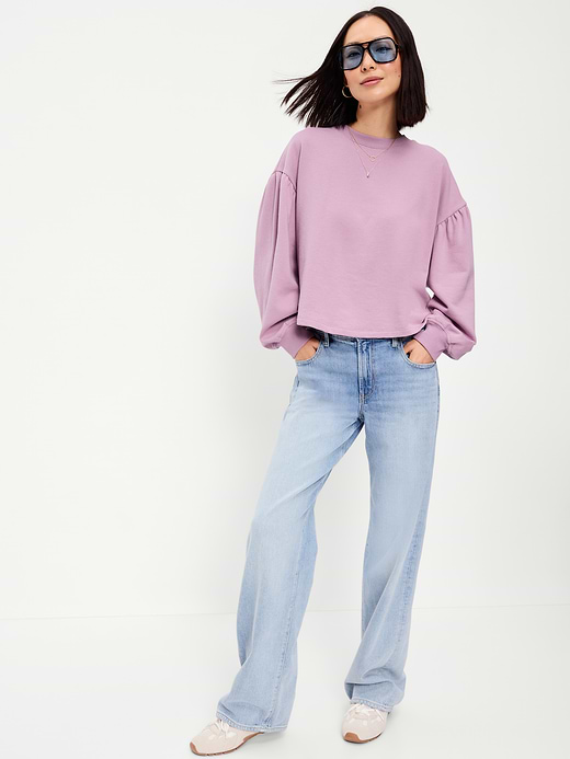 Old Navy SoComfy Oversized Puff-Sleeve Cropped Sweatshirt — photo 4