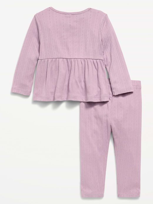 Old Navy Long-Sleeve Pointelle-Knit Top and Pants Set for Baby — photo 3