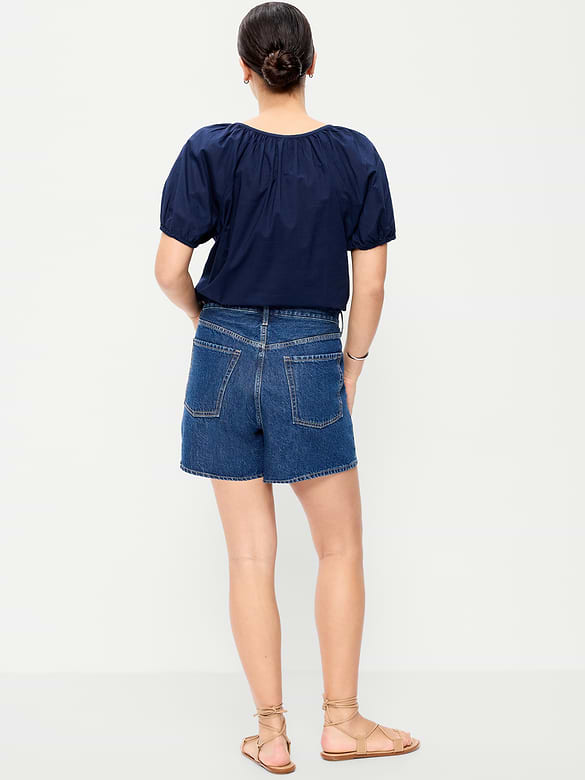 Old Navy High-Waisted Wow Baggy Jean Shorts -- 5-inch inseam — photo 6