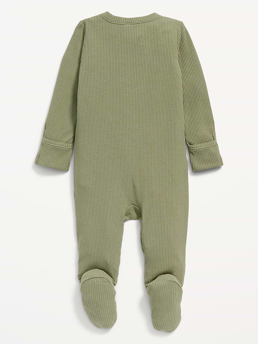 Old Navy Ribbed 2-Way-Zip Sleep & Play Footed One-Piece for Baby — photo 3