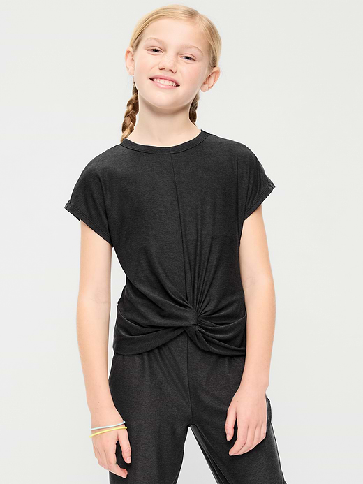 Old Navy CloudMotion Short-Sleeve Front-Knot T-Shirt for Girls — photo 1