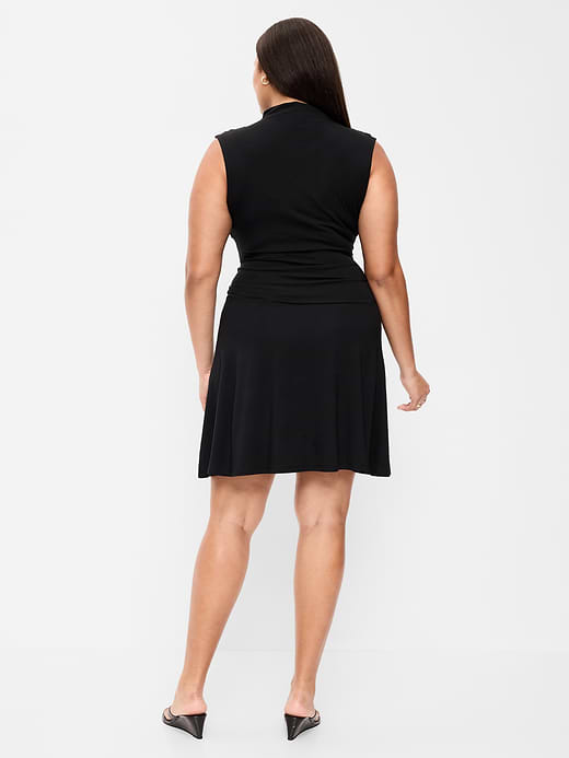 Old Navy Gathered Mock-Neck Drop-Waist Mini Dress — photo 10