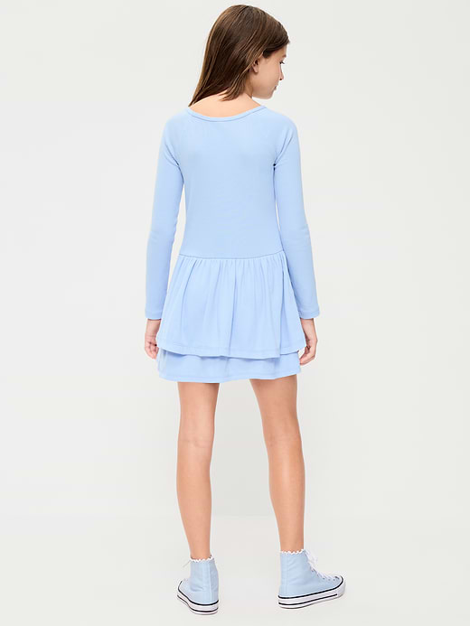 Old Navy Fitted Long-Sleeve Ruffled Dress for Girls — photo 3
