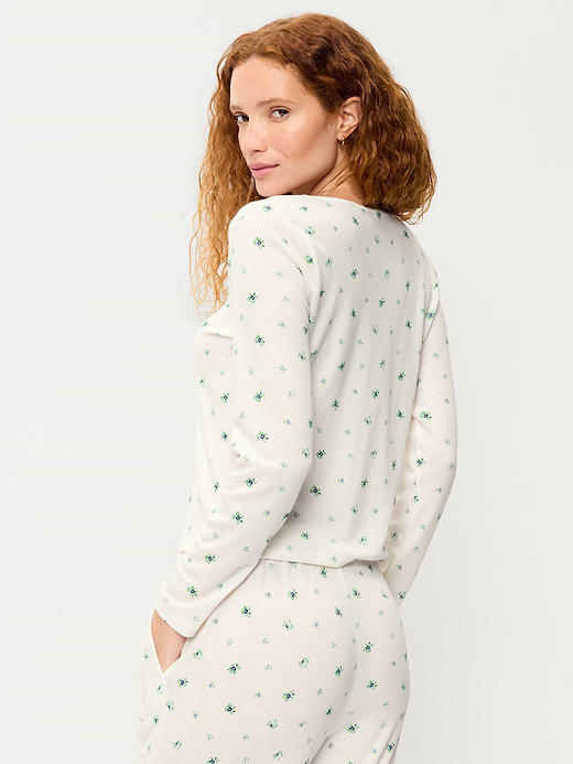 Old Navy Waffle-Textured Long-Sleeve Pajama Top — photo 3