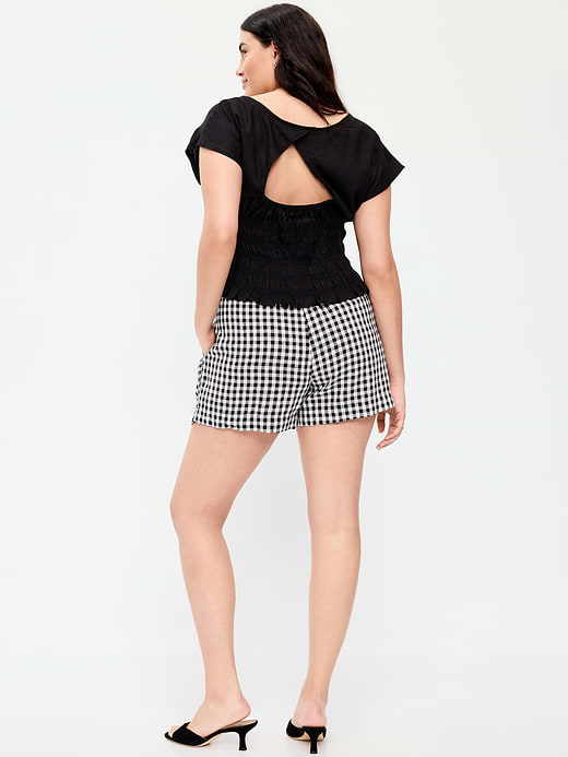 Old Navy High-Waisted Beach Linen Pull-On Shorts — photo 7