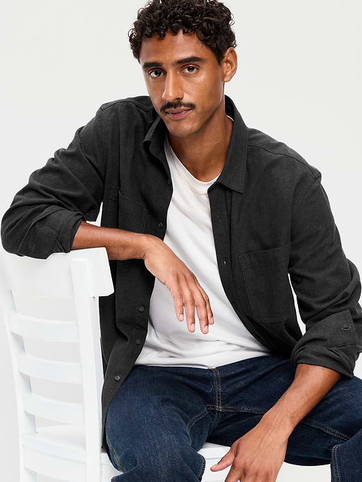 Old Navy Relaxed Long-Sleeve Flannel Pocket Shirt — photo 4