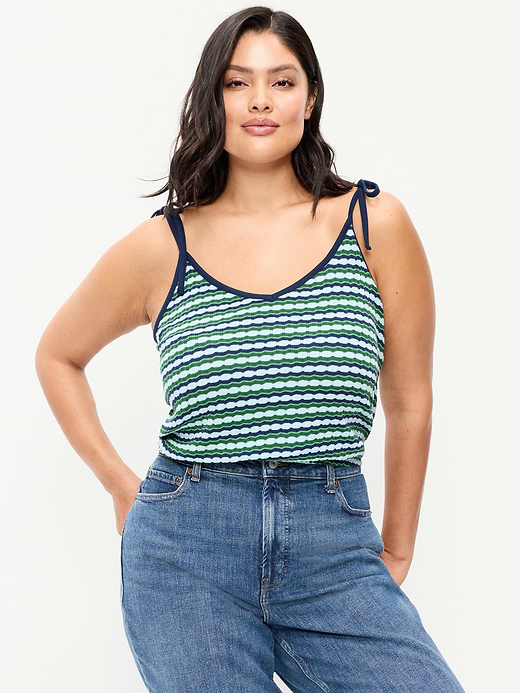 Old Navy Sleeveless Pointelle Tie-Strap Tank Top — photo 6