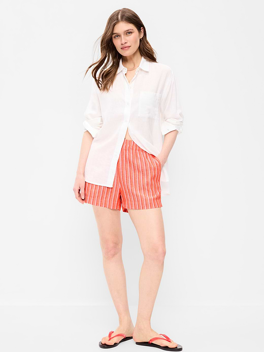 Old Navy High-Waisted Beach Linen Pull-On Shorts — photo 1
