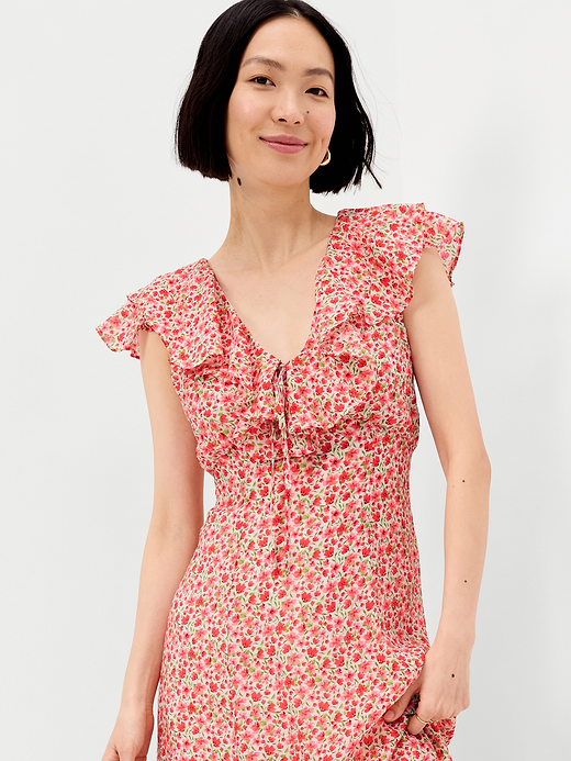 Old Navy Ruffle-Sleeve Fit & Flare Midi Dress — photo 4