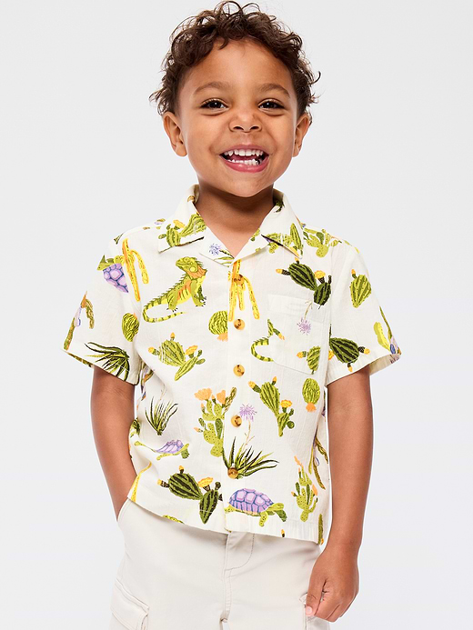 Old Navy Printed Short-Sleeve Crinkled Pocket Shirt for Toddler Boys — photo 1
