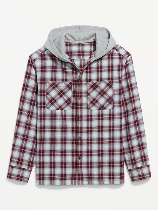 Old Navy Long-Sleeve Flannel Hooded Shirt — photo 5