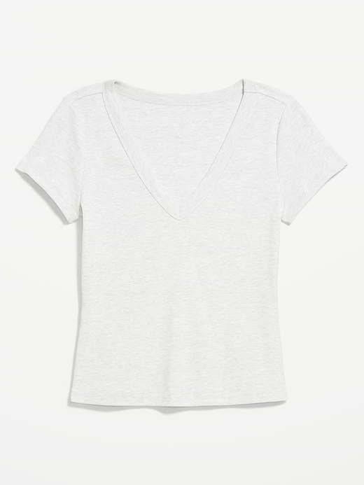 Old Navy Snug Crop V-Neck Ribbed T-Shirt — photo 5