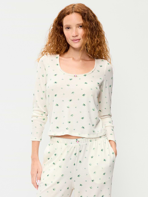 Old Navy Waffle-Textured Long-Sleeve Pajama Top — photo 1