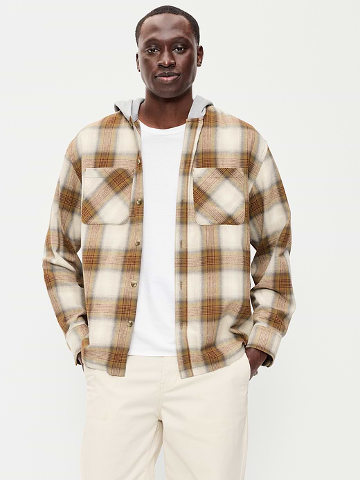 Old Navy Long-Sleeve Flannel Hooded Shirt — photo 1