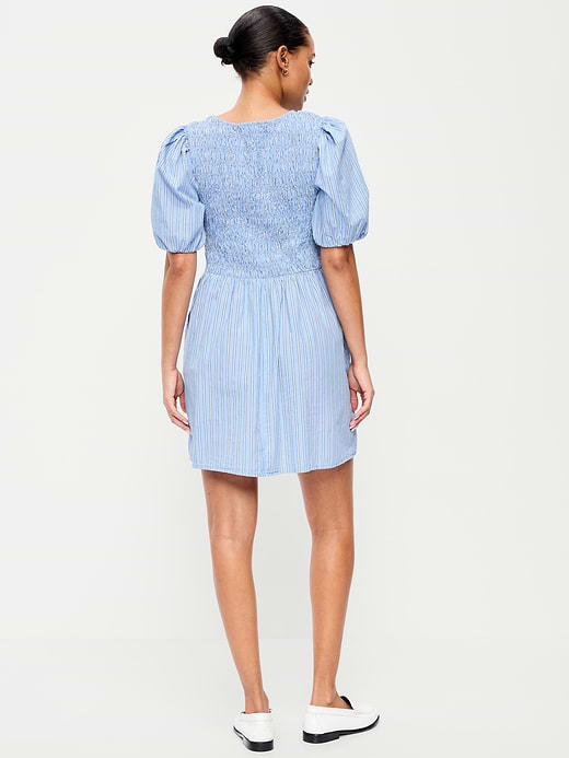 Old Navy Smocked Puff-Sleeve Flare Mini Dress — photo 3