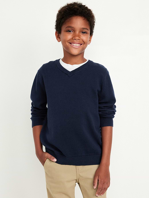 Old Navy School Uniform Solid V-Neck Sweater for Boys — photo 1