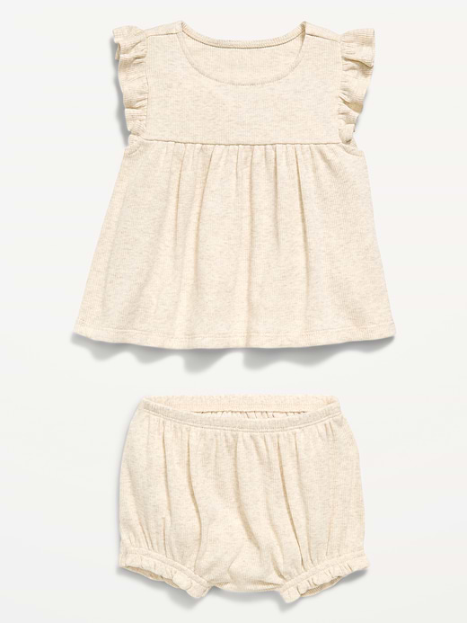 Old Navy Ribbed Flutter-Sleeve Top and Shorts Set for Baby — photo 3
