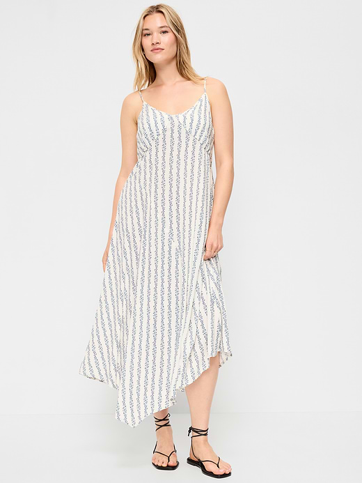 Old Navy Fit & Flare Tie-Back Asymmetrical Midi Dress — photo 7
