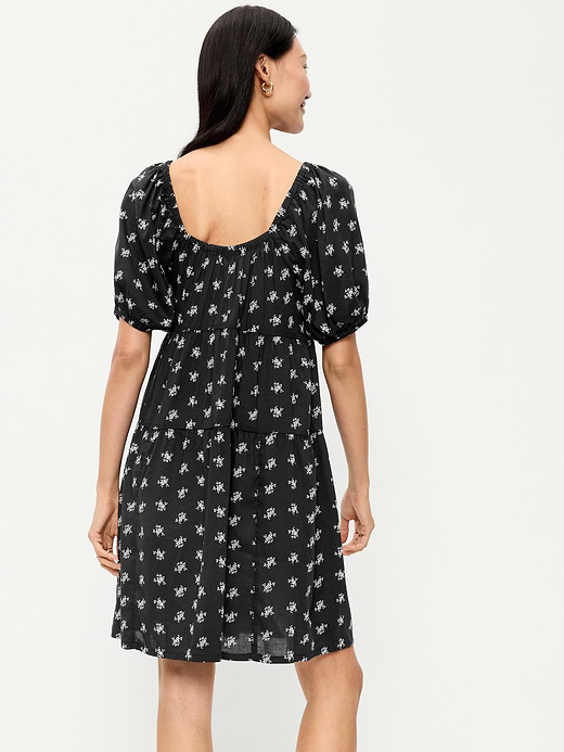 Old Navy Puff-Sleeve Smocked Mini Swing Dress — photo 3