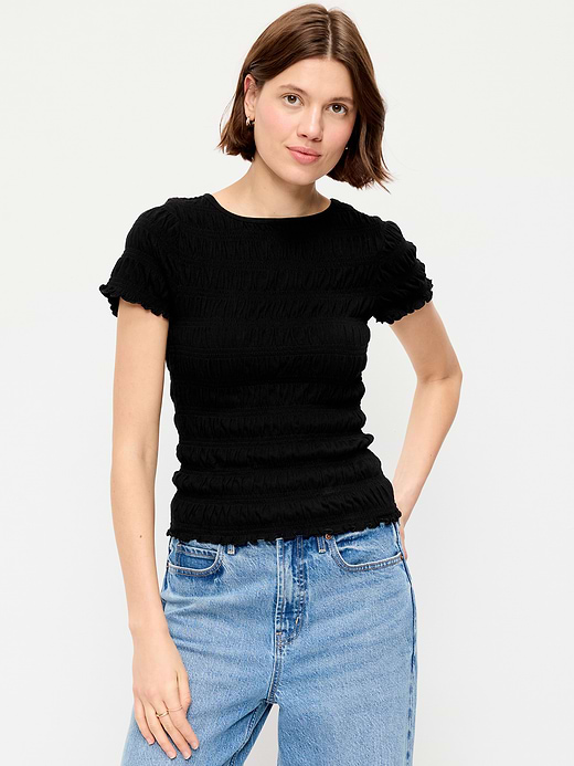 Old Navy Slit-Neck Smocked Top — photo 1