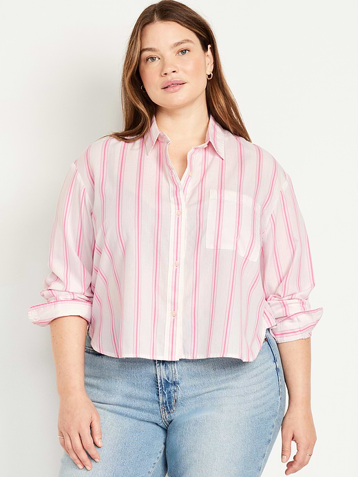 Old Navy Cropped Button-Down Striped Shirt — photo 8