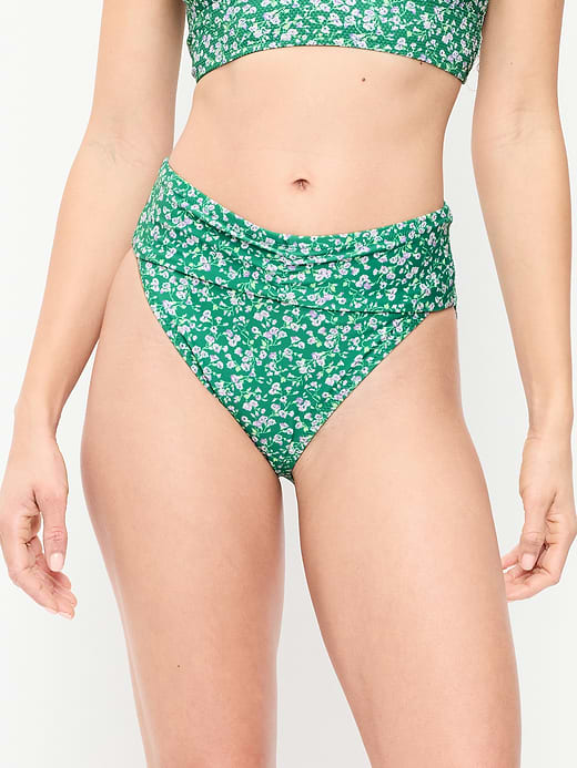 Old Navy High-Waisted Cinched Bikini Swim Bottoms