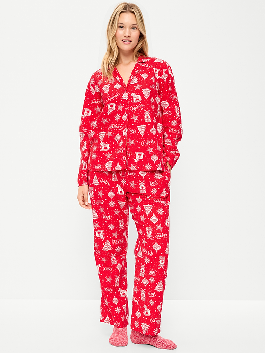 Old Navy Printed Flannel Pajama Pant Set for Women — photo 6
