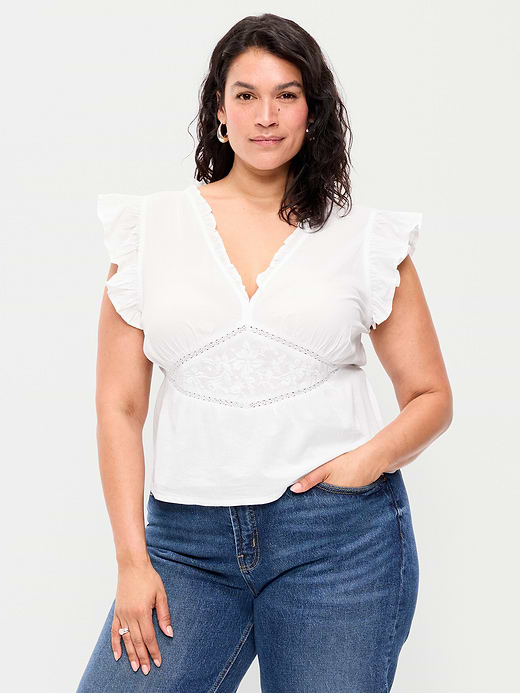 Old Navy Flutter-Sleeve Embroidered Top — photo 7