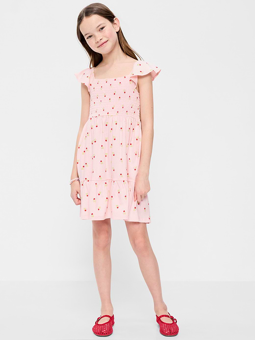 Old Navy Printed Smocked Fit and Flare Dress for Girls