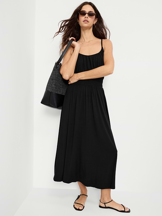 Old Navy Fit & Flare Jersey Smocked-Waist Midi Dress — photo 4