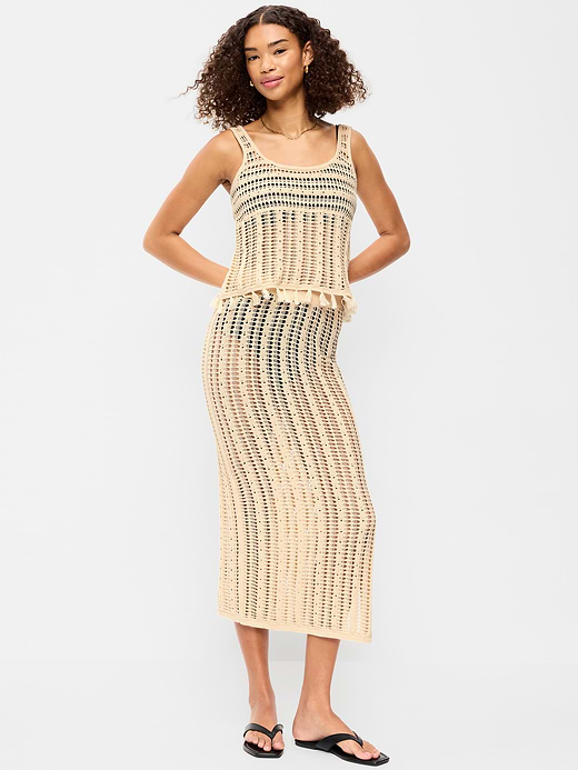 Old Navy Open-Weave Seaside Cotton Column Maxi Skirt — photo 1