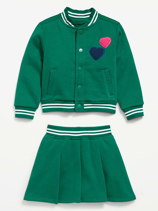 Old Navy Fleece Bomber Jacket and Pleated Skirt Set for Toddler Girls — photo 5