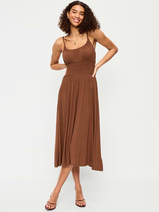 Old Navy Fit & Flare Jersey Smocked-Waist Midi Dress — photo 1