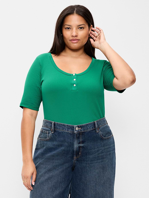 Old Navy Scoop-Neck Fitted Henley Top — photo 9