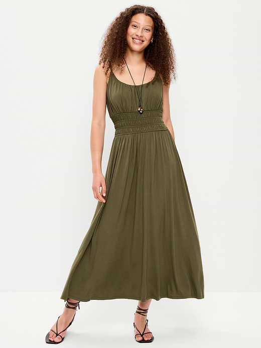 Old Navy Fit & Flare Jersey Smocked-Waist Midi Dress — photo 4