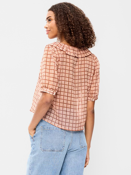 Old Navy Ruffle Collar Tie-Front Top — photo 3