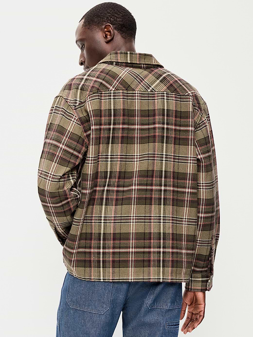 Old Navy Long-Sleeve Heavyweight Plaid Flannel Pocket Shirt — photo 3