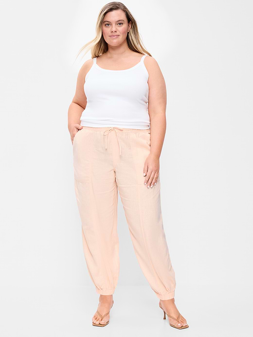Old Navy Mid-Rise Linen-Blend Cinched-Ankle Pants — photo 6