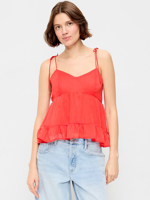 Old Navy Chiffon Semi-Sheer Tie-Strap Cami Top — photo 1