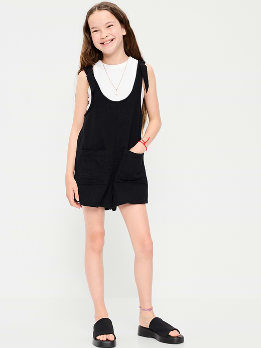 Old Navy Sleeveless Tie-Strap Double-Weave Romper for Girls — photo 1