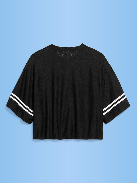 Old Navy FIFA World Cup 26™ France Boxy Lace V-Neck T-Shirt for Women — photo 3