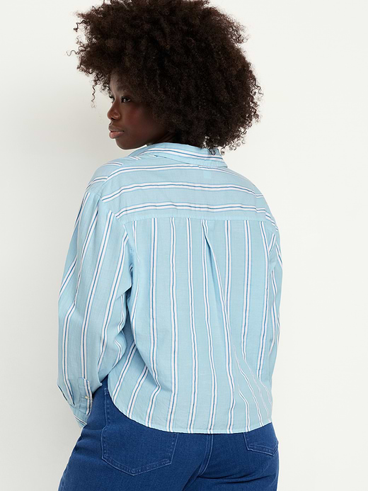 Old Navy Cropped Button-Down Striped Shirt — photo 6