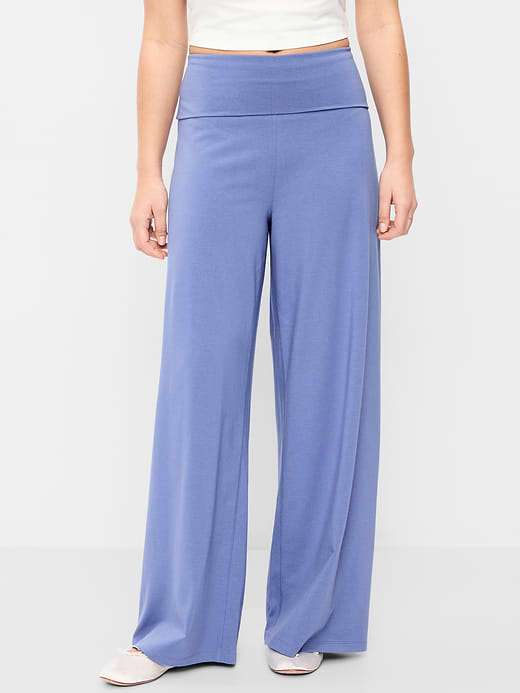 Old Navy High-Waisted PowerChill Fold-Over Wide-Leg Pants — photo 4
