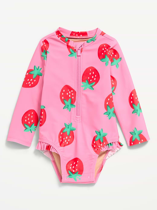 Old Navy Printed Zip-Front Rashguard One-Piece Swimsuit for Baby