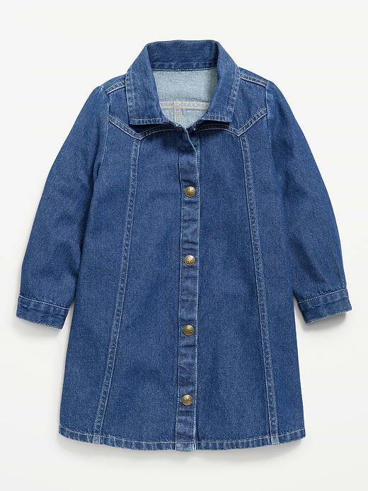 Old Navy Long-Sleeve Western Denim Shirt Dress for Toddler Girls — photo 1