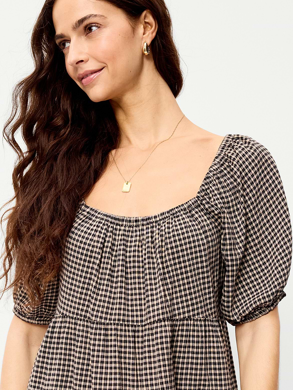 Old Navy Puff-Sleeve Smocked Mini Swing Dress — photo 6