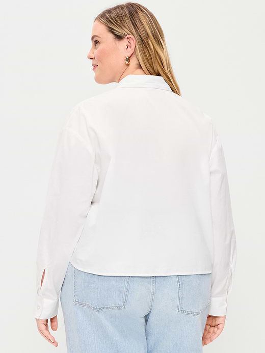 Old Navy Cropped Button-Down Striped Shirt — photo 9