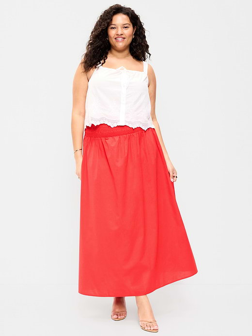 Old Navy Twill Smocked-Waist Maxi Skirt — photo 8