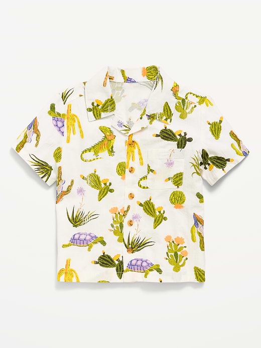 Old Navy Printed Short-Sleeve Crinkled Pocket Shirt for Toddler Boys — photo 3