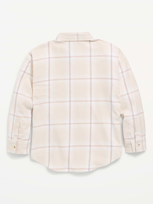 Old Navy Oversized Long-Sleeve Utility Pocket Flannel Shirt for Girls — photo 3
